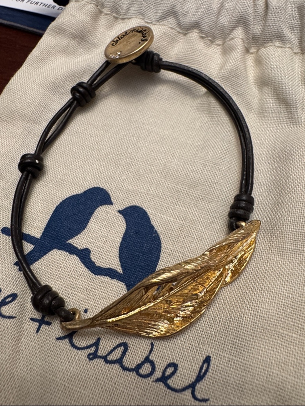 Chloe + Isabel Sculpted Feather Leather Wrap Bracelet
